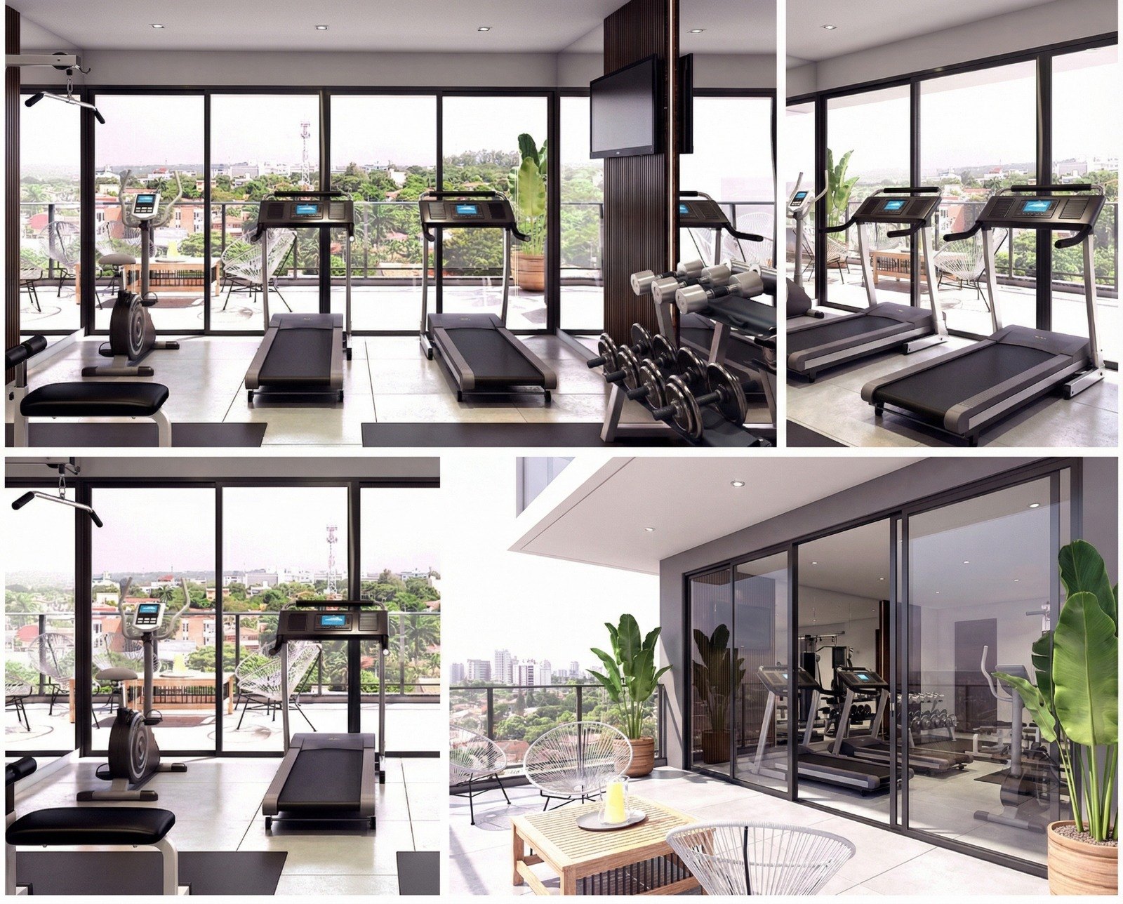 Gimnasio con vista